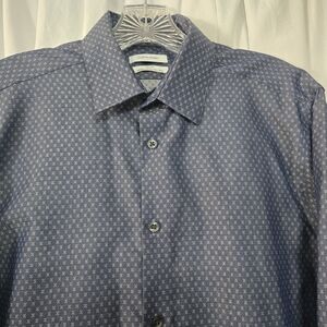 Calvin Klein Performance Slim Fit Blue/Gray Print Shirt